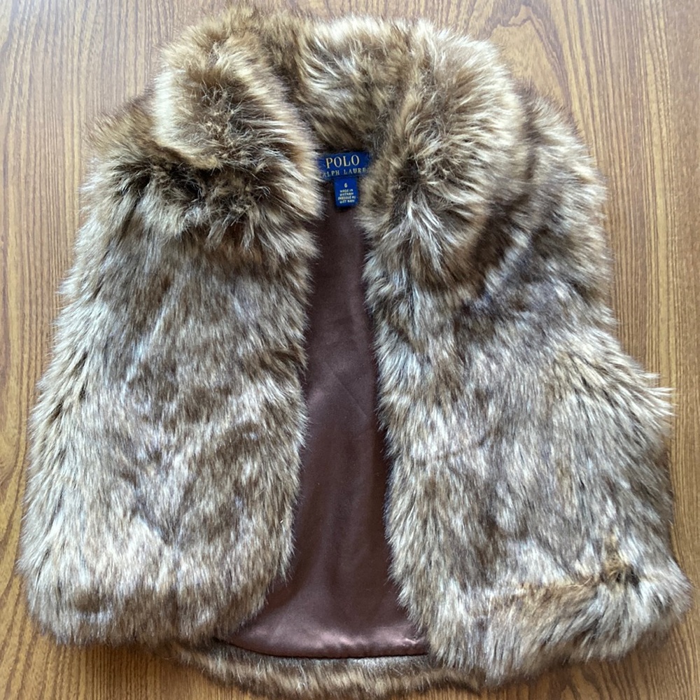 Ralph Lauren 6 faux fur vest